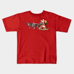 Merry Christmas Santa Cart Full Of Gifts Kids T-Shirt